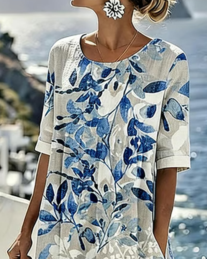 Elena | Vestido midi floral ligero y fluido