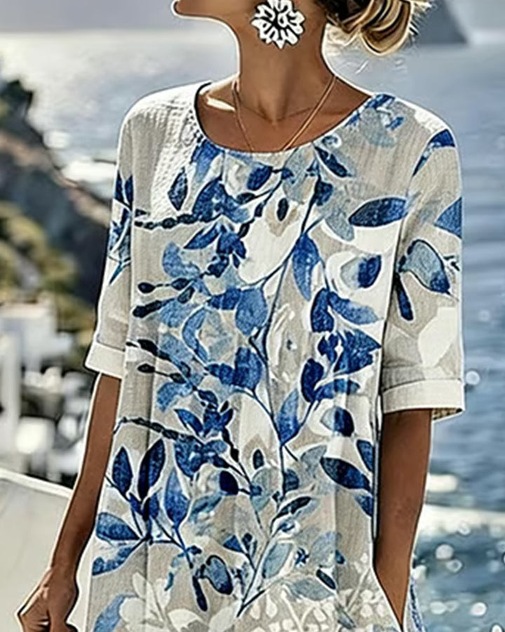 Elena | Vestido midi floral ligero y fluido