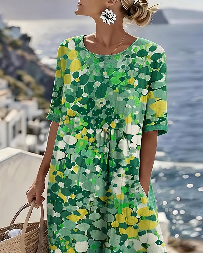Elena | Vestido midi floral ligero y fluido
