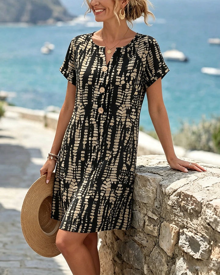 Marina | Vestido con estampado y botones