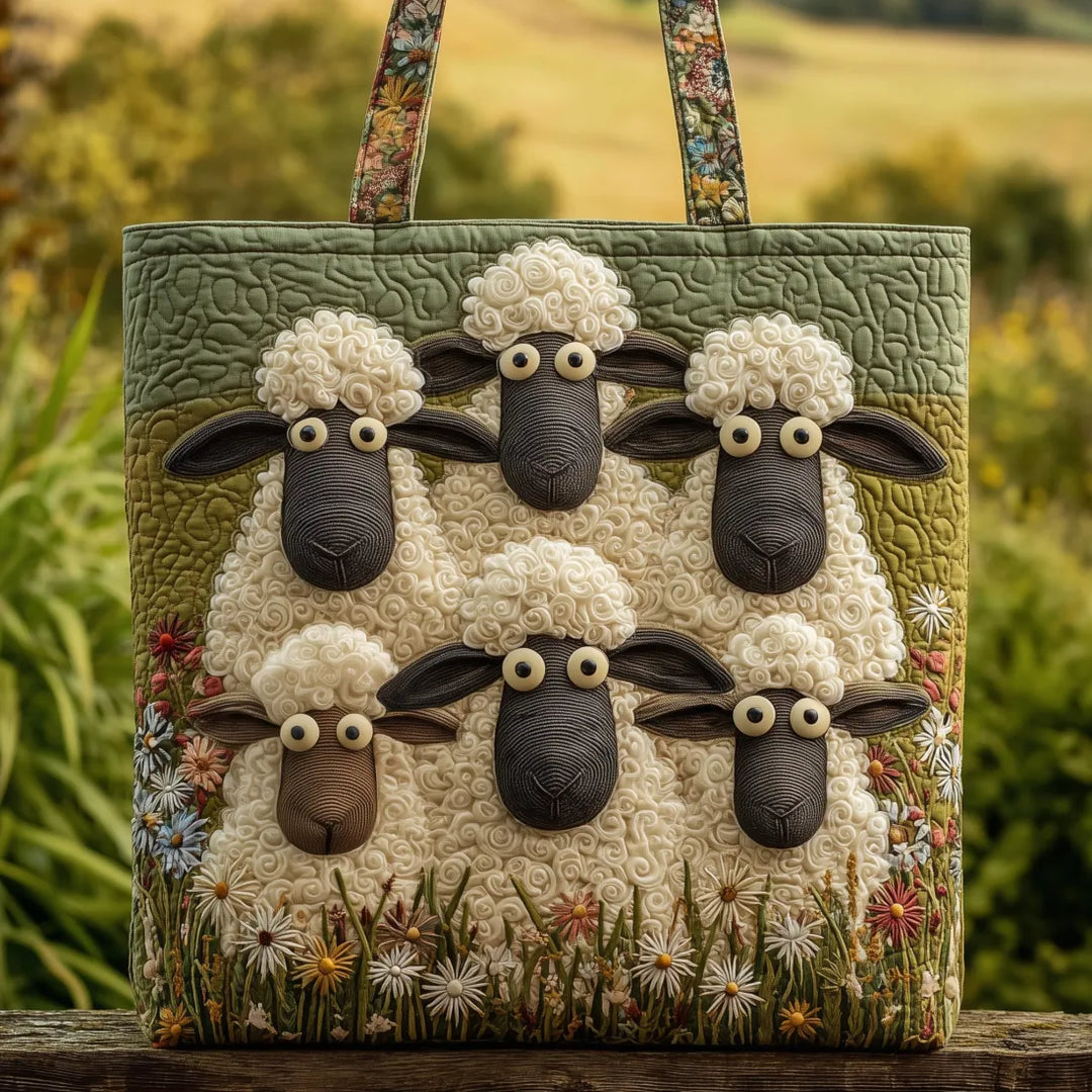 Vingt Moutons - Tote Bag with Quilted Design