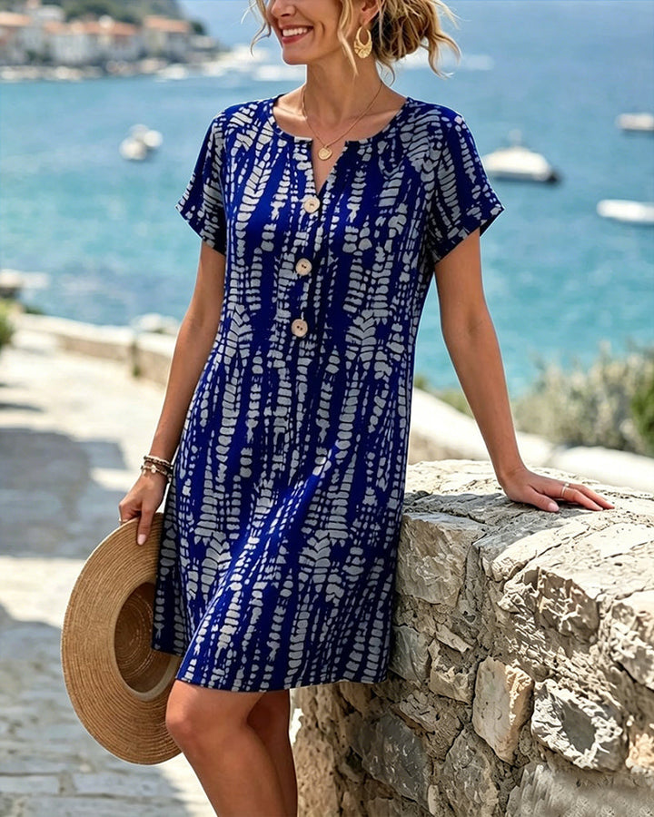 Marina | Vestido con estampado y botones