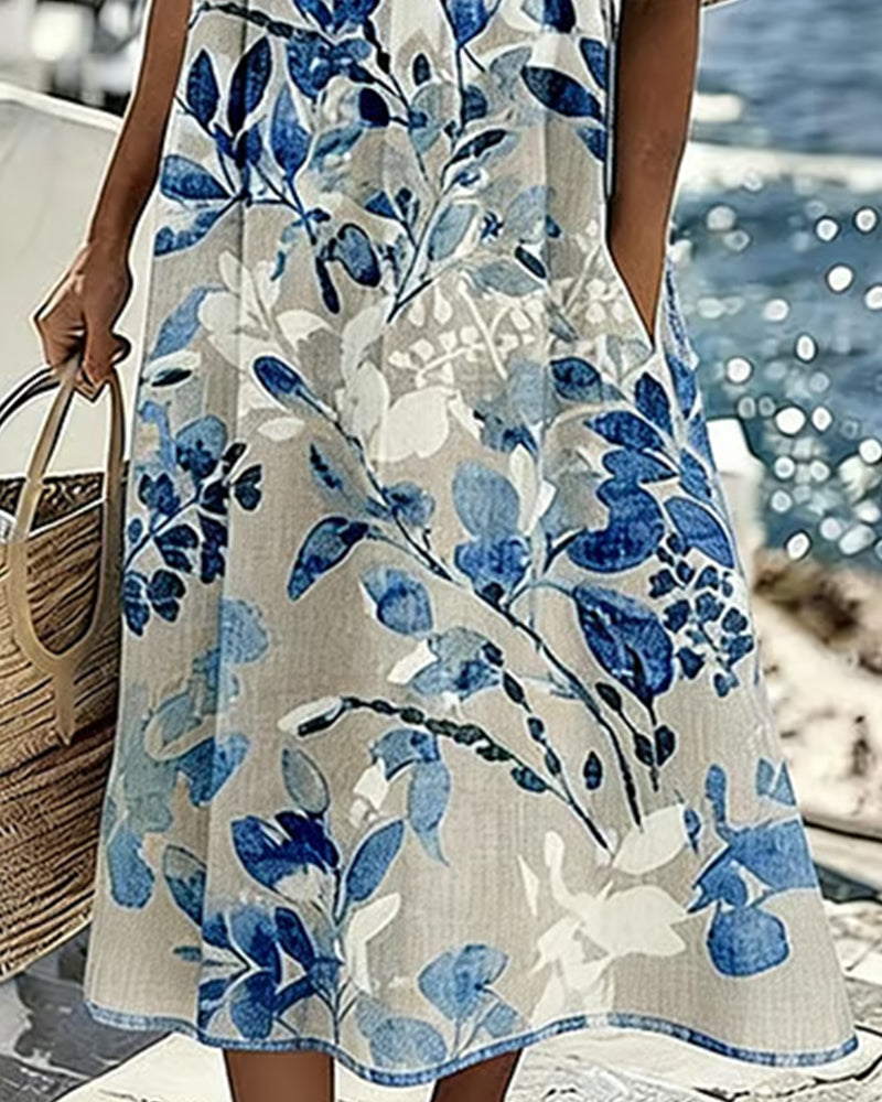 Elena | Vestido midi floral ligero y fluido