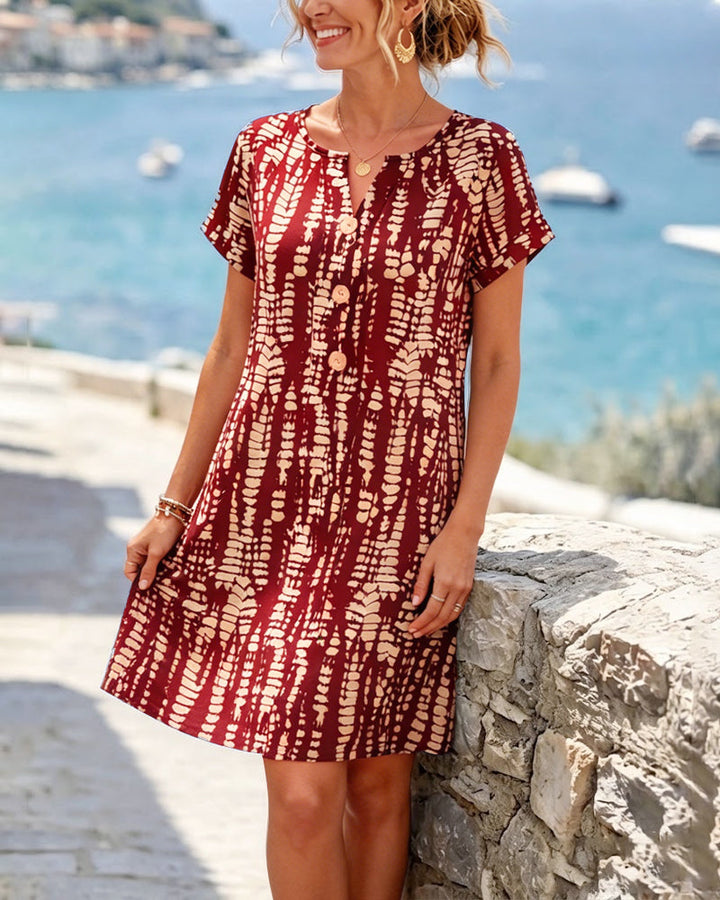 Marina | Vestido con estampado y botones