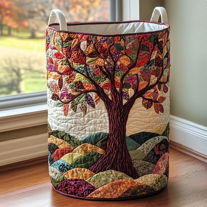 Canasta de Ropa Artesanal - Diseño del Árbol de la Vida
