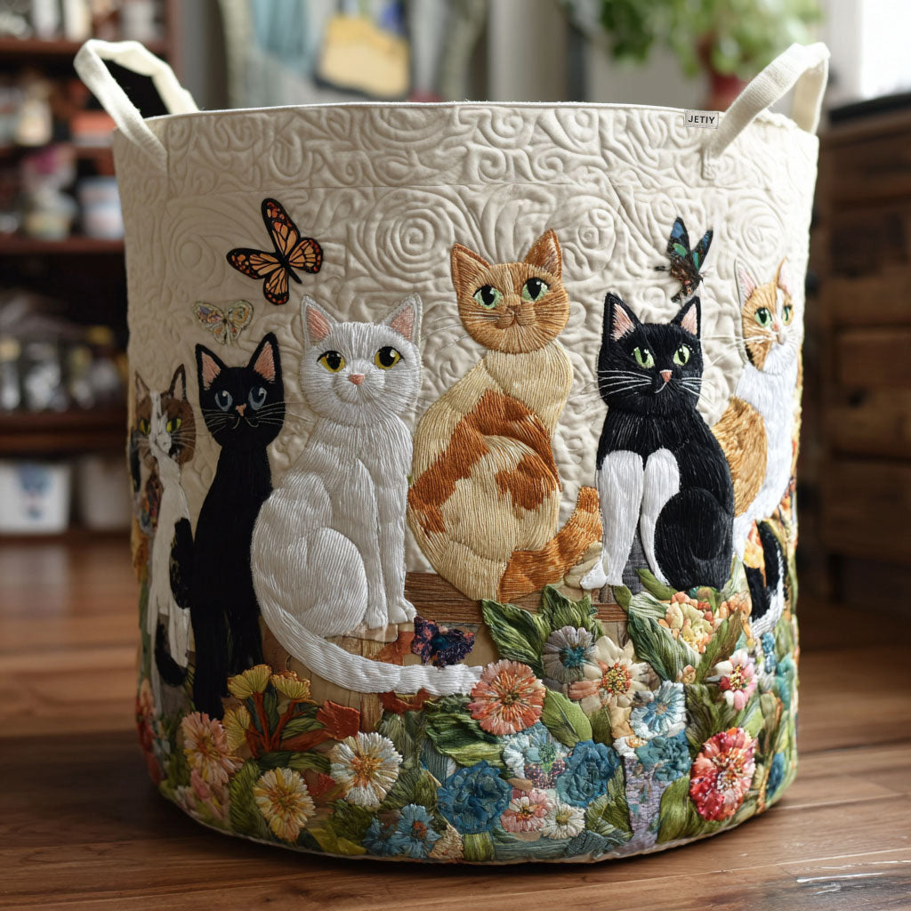 Jardín Gato | Cesta de Ropa Artesanal