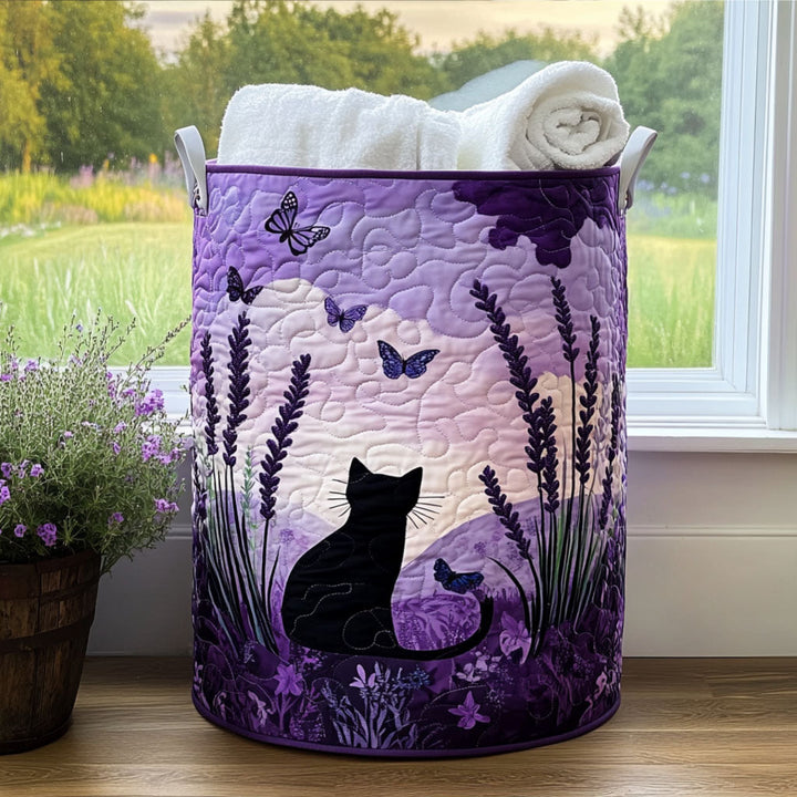 Canasta de Ropa Artesanal con Diseño de Gato