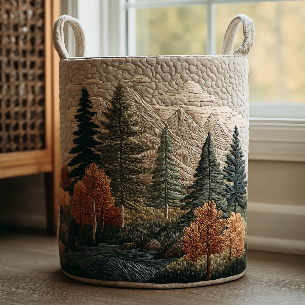Canasta de Ropa Artesanal | Diseño Inspirado en Montañas
