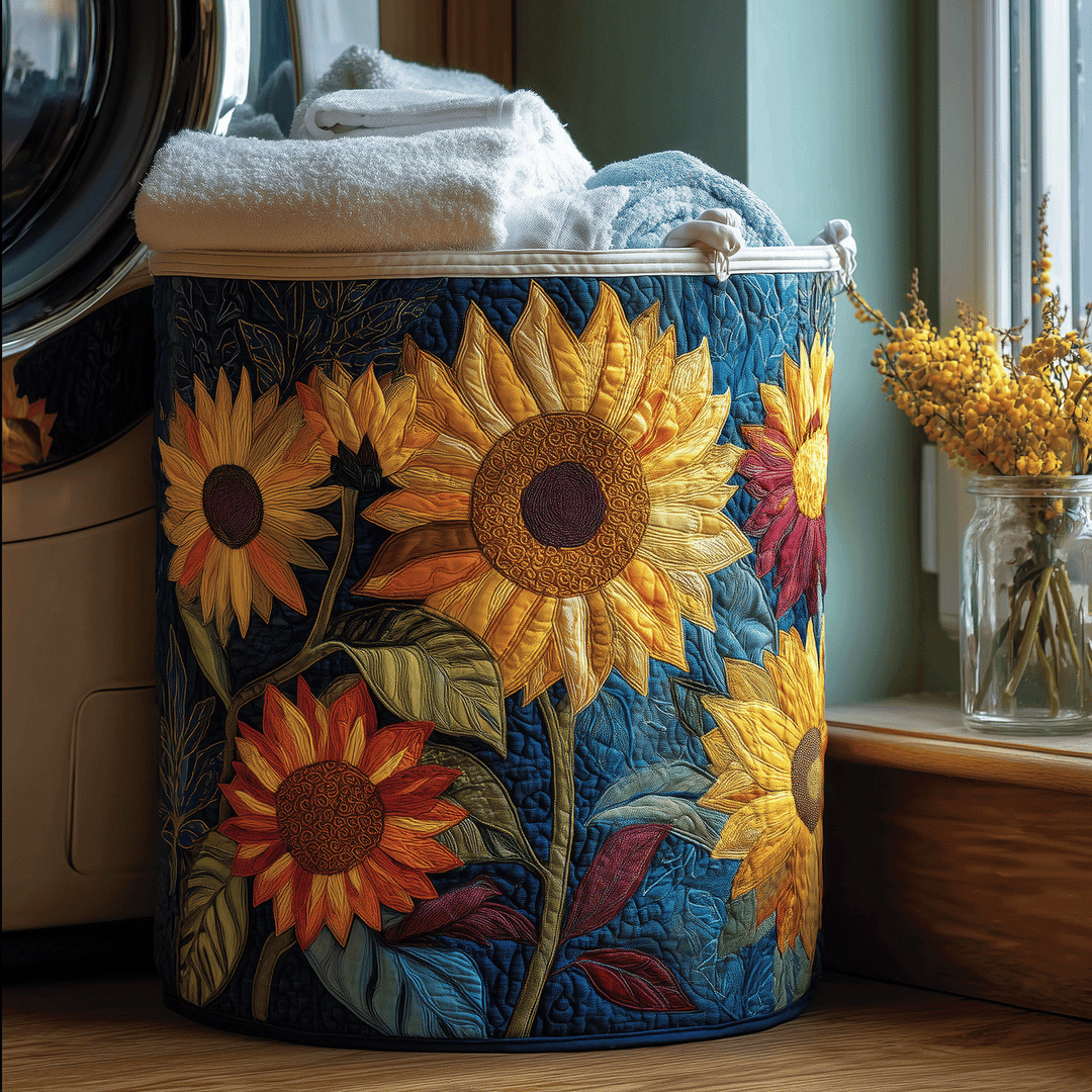 CANASTO DE ROPA FLORAL CON DISEÑO SOLEADO | SOL
