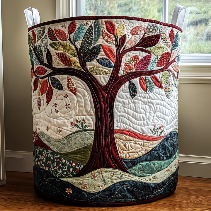 Canasta de Ropa Artesanal - Diseño del Árbol de la Vida