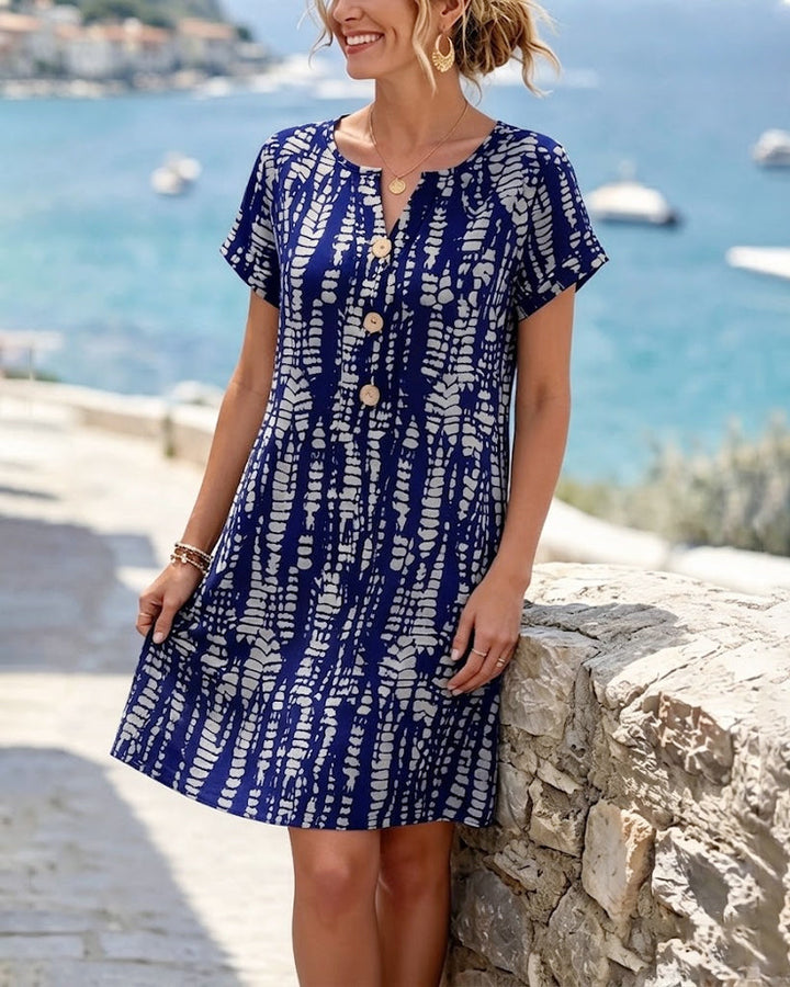 Marina | Vestido con estampado y botones