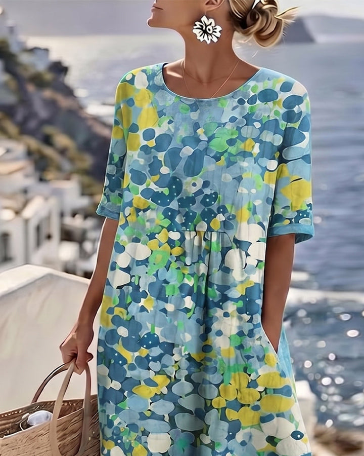 Elena | Vestido midi floral ligero y fluido