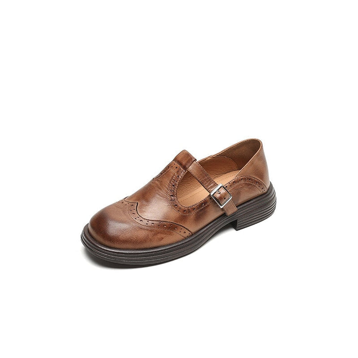 Elegantes Zapatos Mary Jane de Cuero