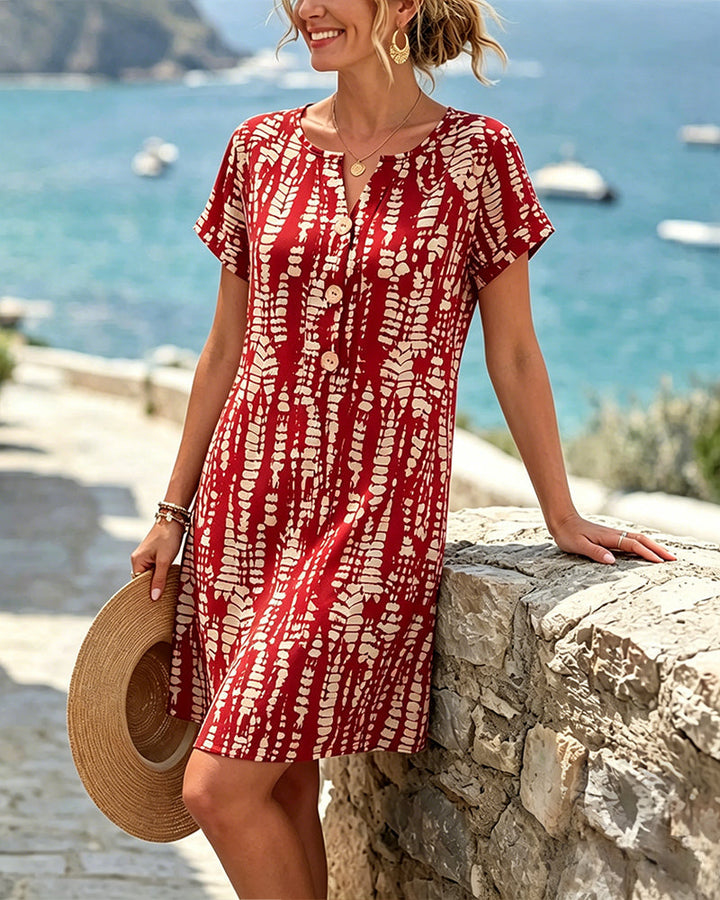 Marina | Vestido con estampado y botones